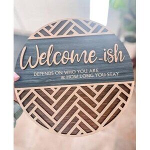 New 3D Welcome Hanging Sign Plaque for Front Door Wall Decor, Funny Welcome